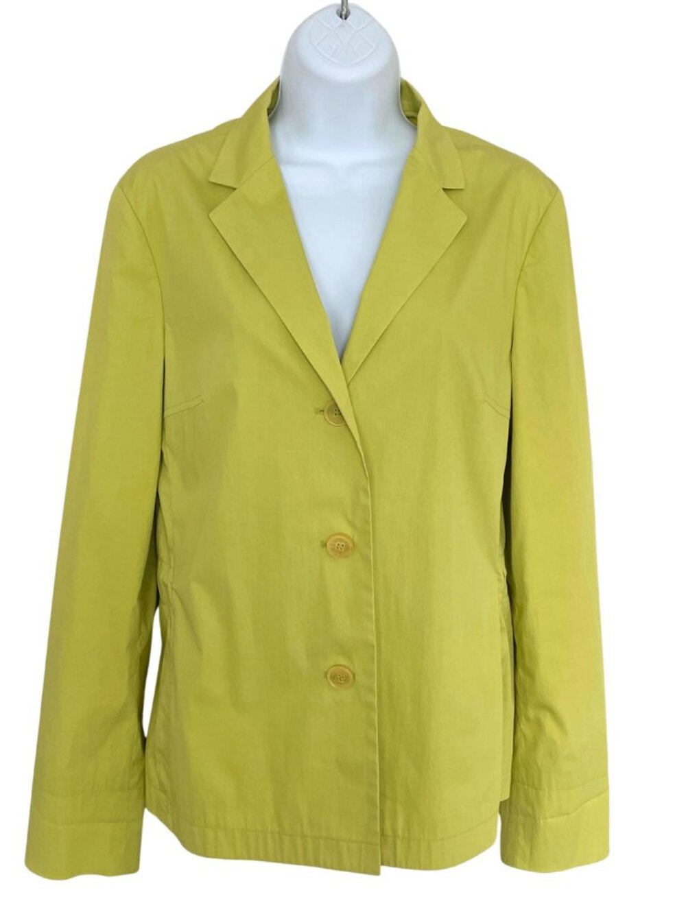 Jil Sander Germany Chartreuse Lime Green Cotton Blend Blazer Jacket Sz 36 US 4